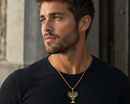 Menorah Necklace – Israel Pendant