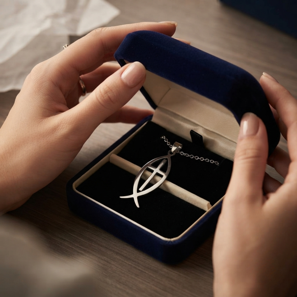 Ichthys Christian Necklace – in Silver