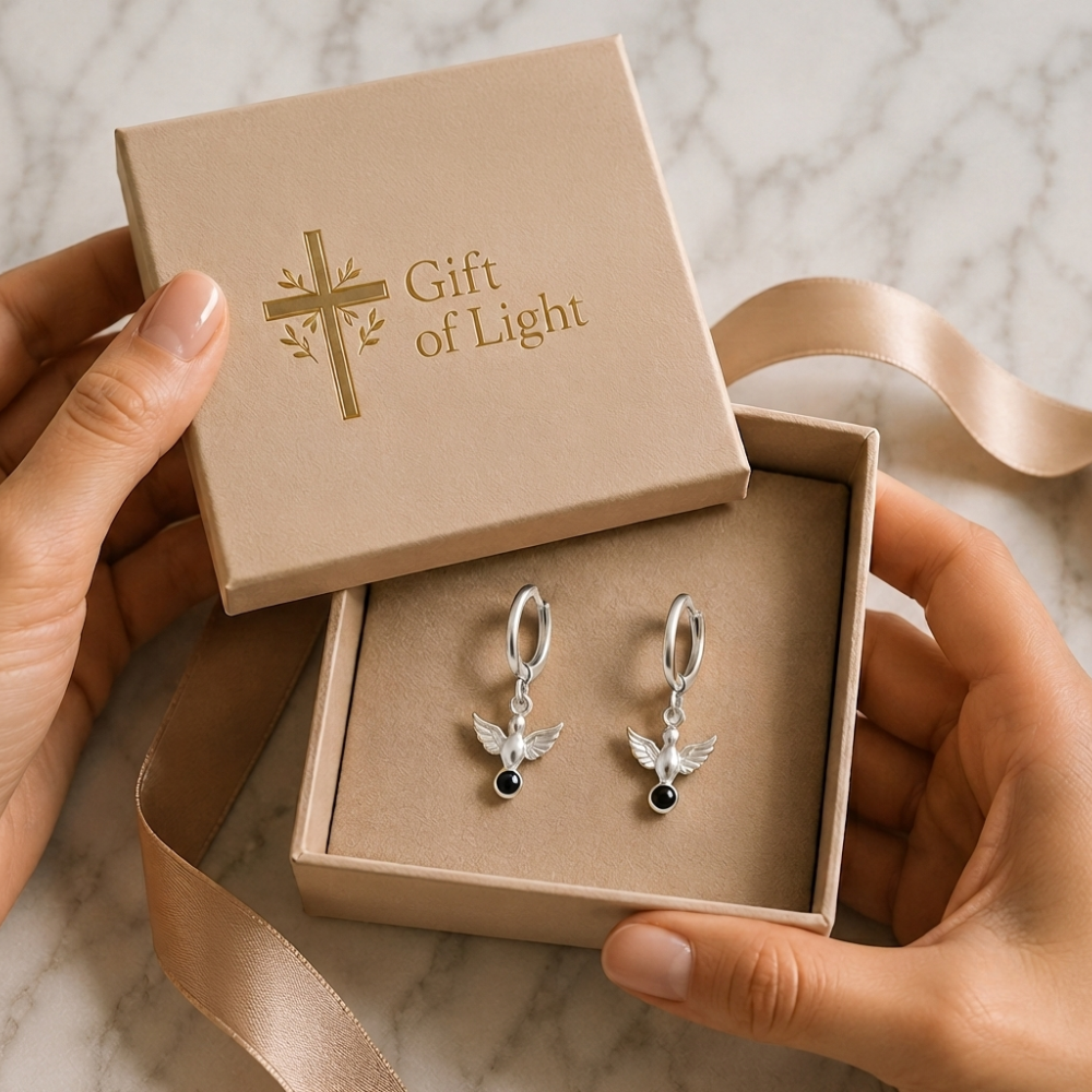Holy Spirit Dove Earrings in Silver 