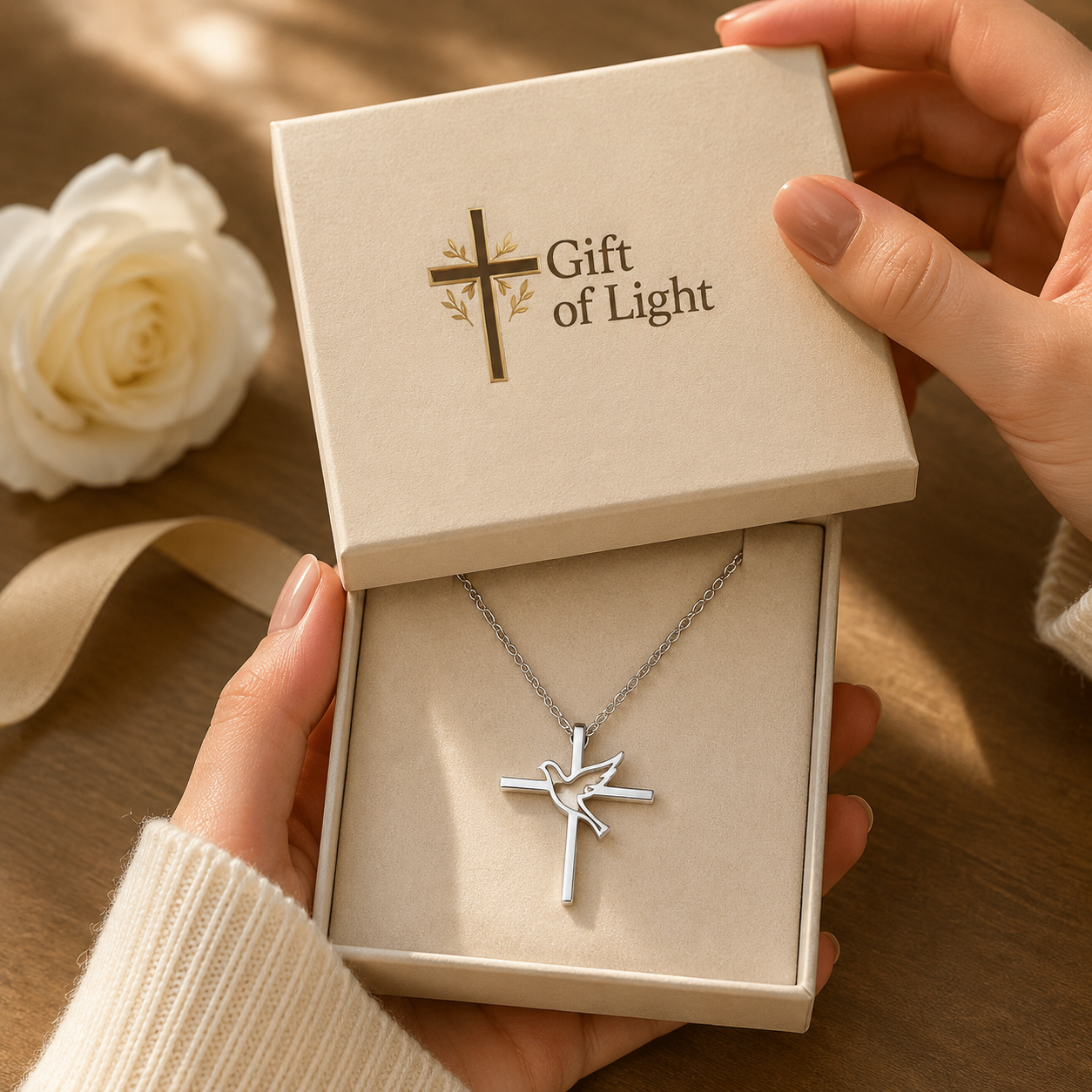 Cross & Peace Dove Necklace christian