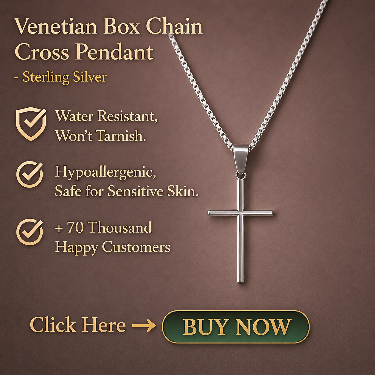 Venetian Chain Cross Necklace