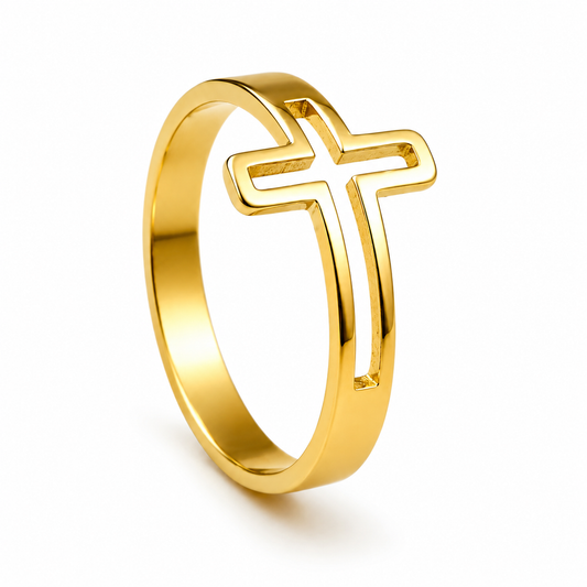 Christian Cross Ring – in Gold
