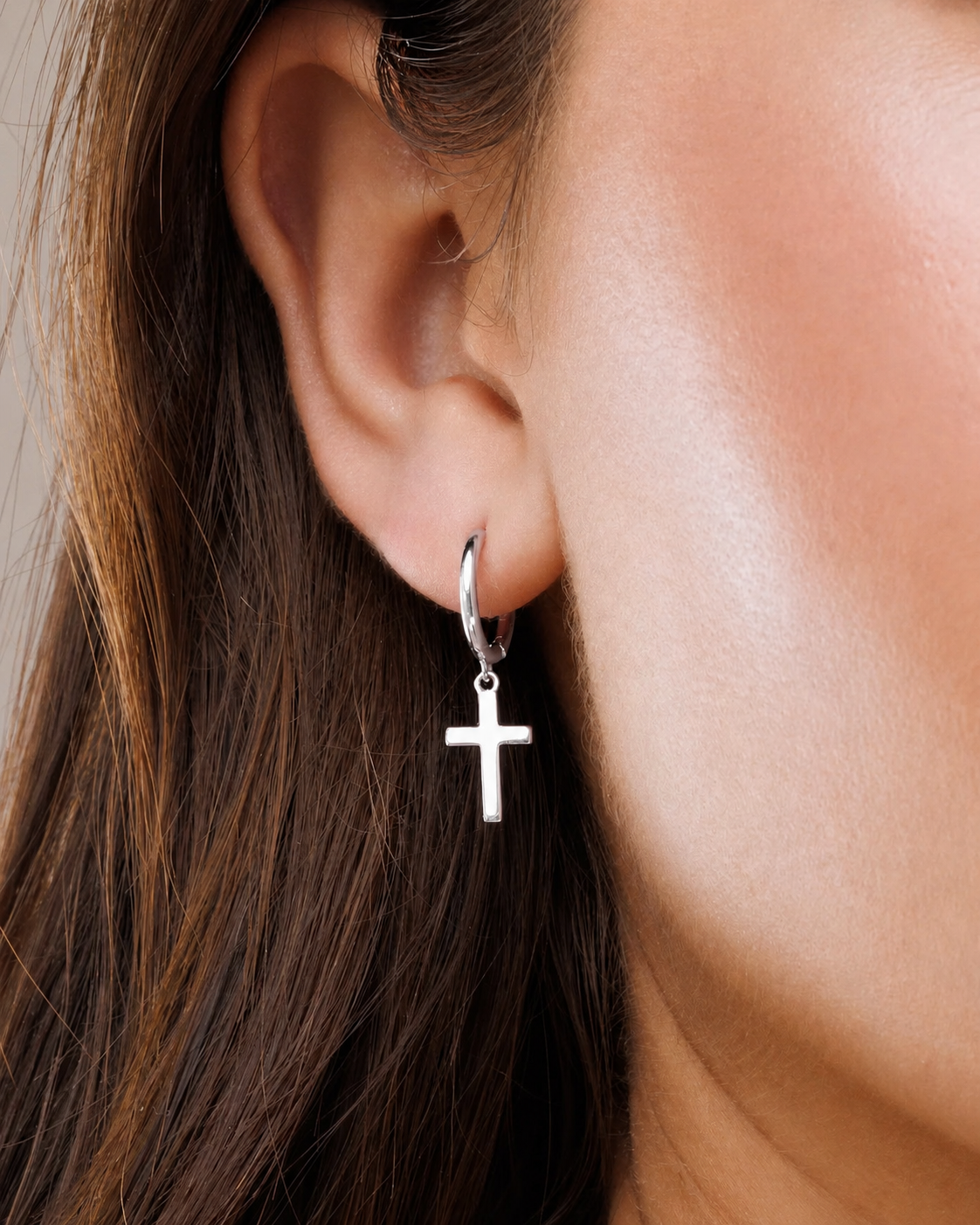 Cross Hoop Earrings