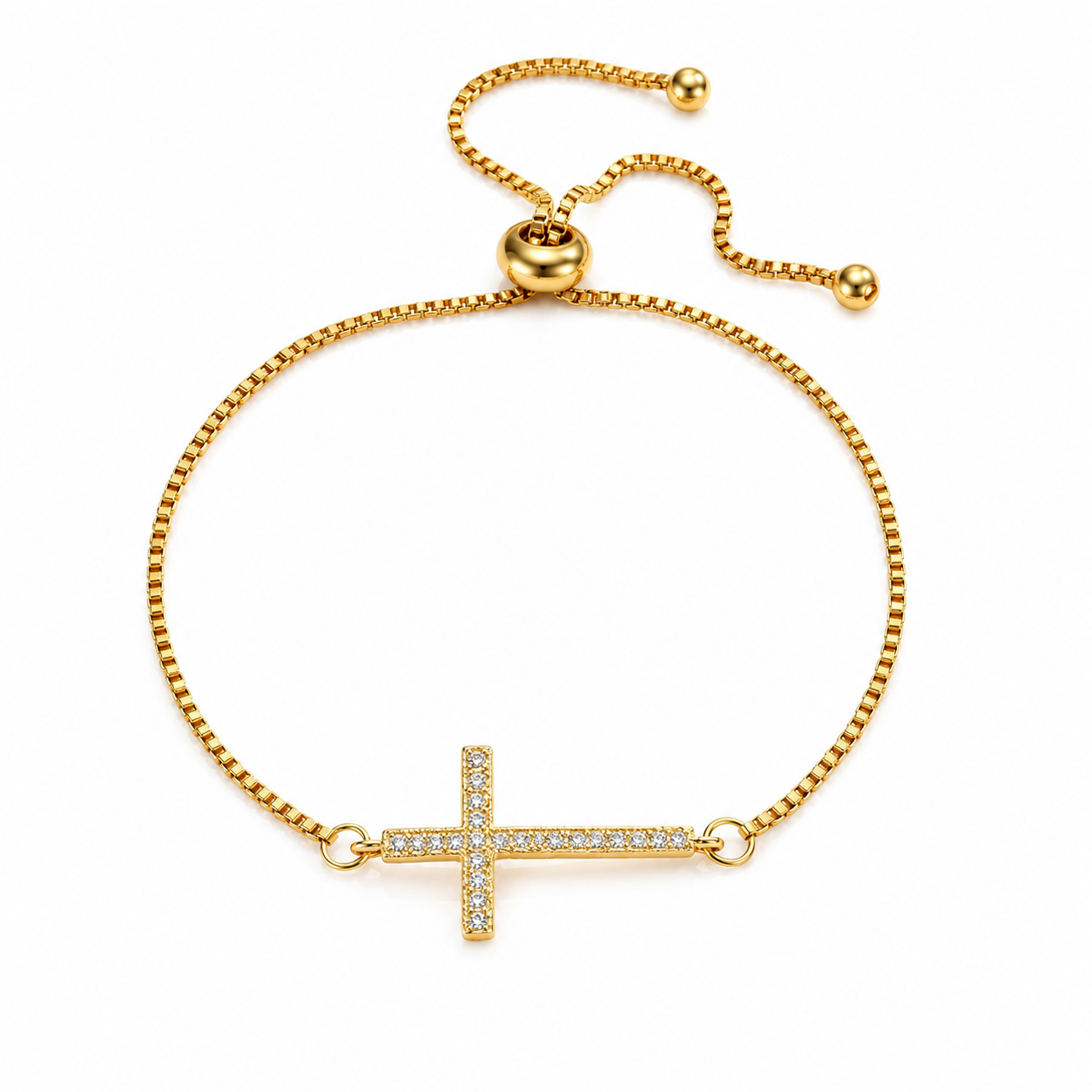 Crystal Cross Bracelet for Women – Adjustable