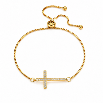 Crystal Cross Bracelet for Women – Adjustable