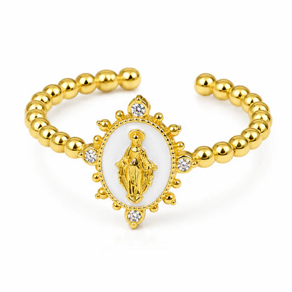 Adjustable Virgin Mary Ring – in Gold