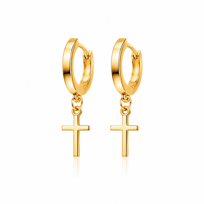 Cross Hoop Earrings – Christian Earrings for Women