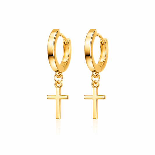 Cross Hoop Earrings – Christian Earrings for Women