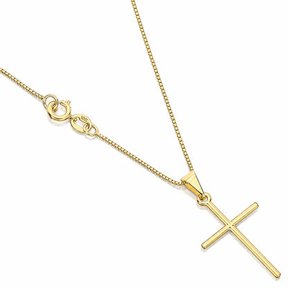 Venetian Chain Cross Necklace – in Gold