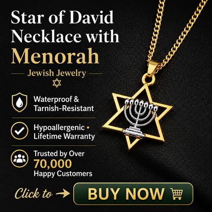 Star of David & Menorah Necklace – for Men & Women