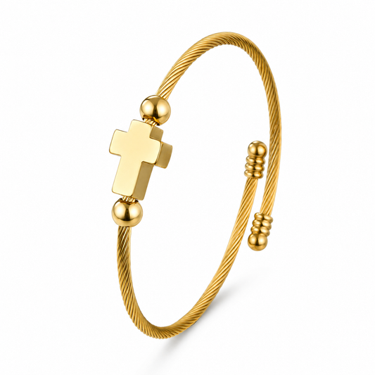Christian Cross Bracelet – in Gold