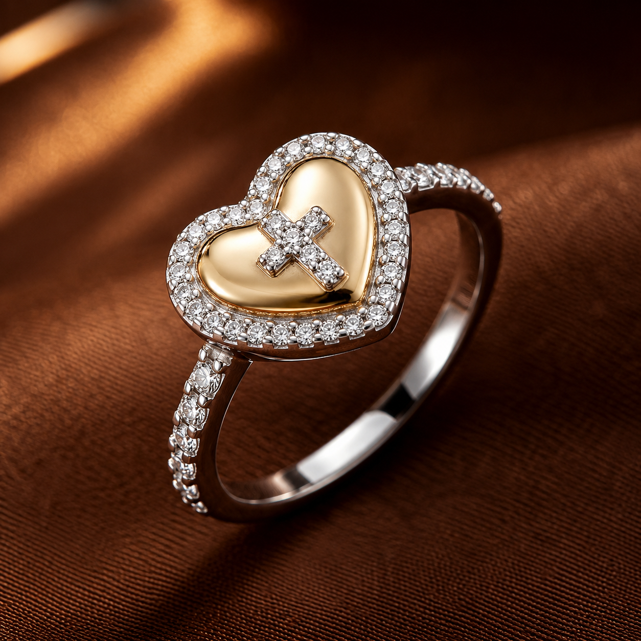 Studded Cross Ring – feminine
