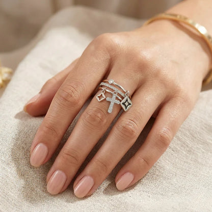 Women's Cross Ring – in Silver