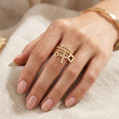 Women's Cross Ring – in Gold