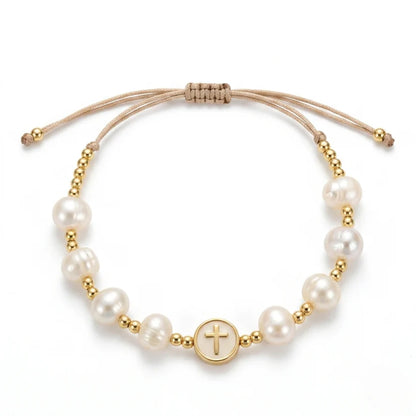 Sacred Cross Pearl Scapular Necklace – Jewelry for Women