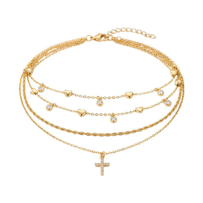 Religious Anklet Set for Women – in Gold