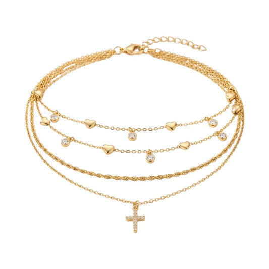Religious Anklet Set for Women – in Gold