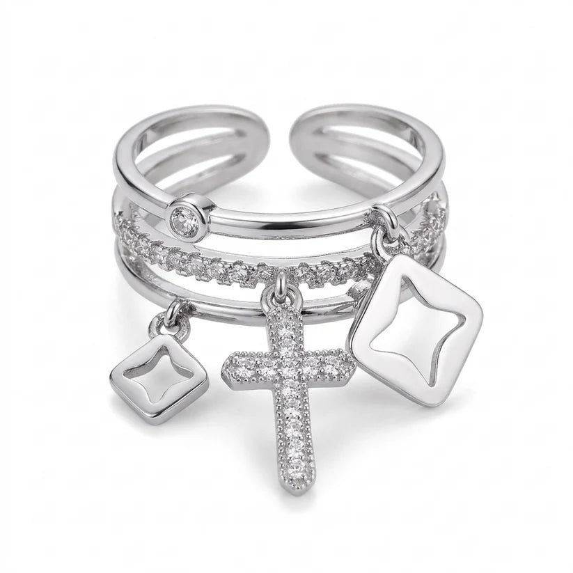 Women's Cross Ring – in Silver