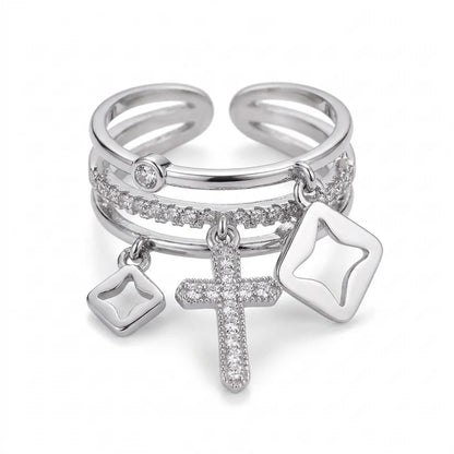 Women's Cross Ring – in Silver