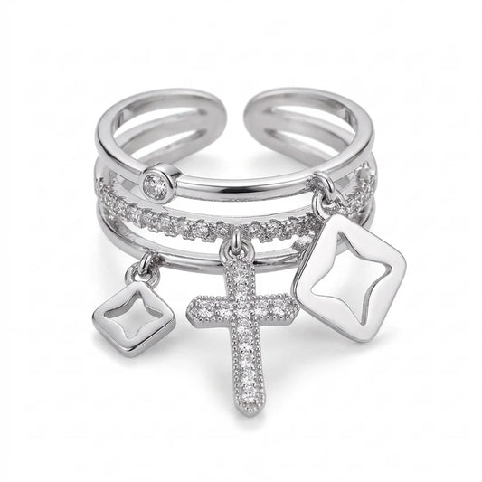 Women's Cross Ring – in Silver