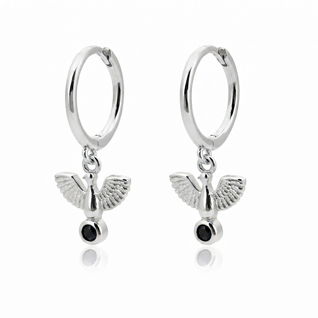 Holy Spirit Dove Earrings – in Silver for Women