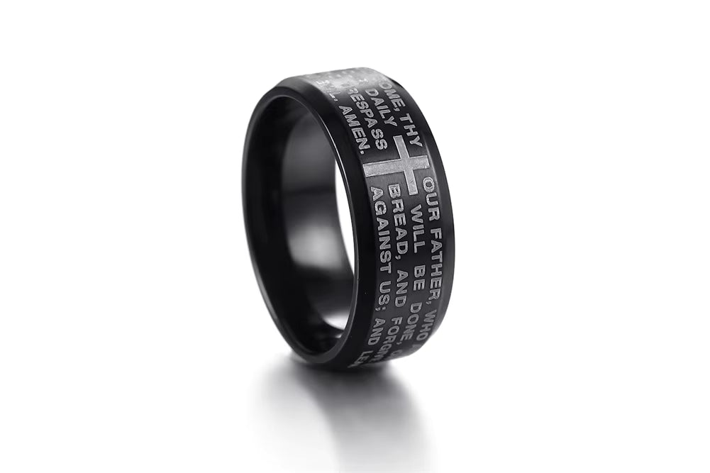 Men's Lord's Prayer Ring – Christian Faith Band