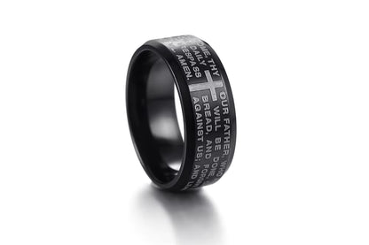 Men's Lord's Prayer Ring – Christian Faith Band