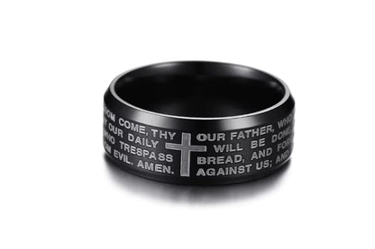 Men's Lord's Prayer Ring – Christian Faith Band