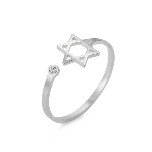 Star of David Ring for Women - in Silver