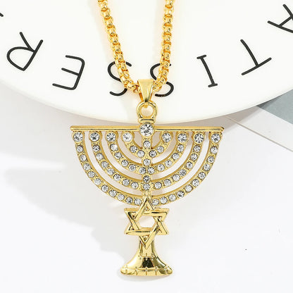 Menorah Necklace for Women – Gold