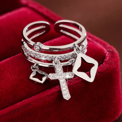 Women's Cross Ring – in Silver