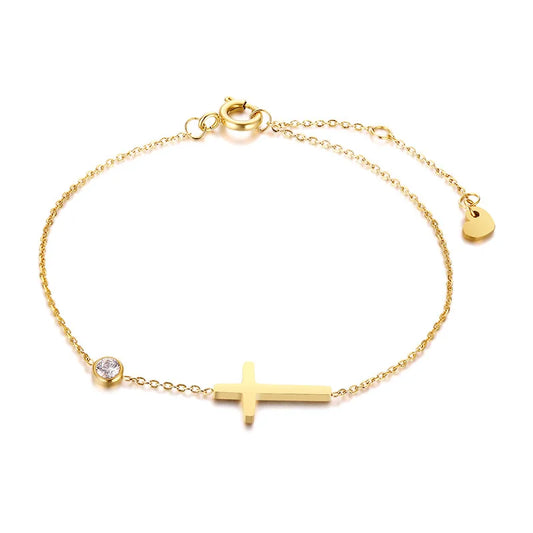 Minimalist Cross Bracelet – Adjustable