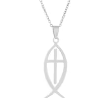 Ichthys Christian Necklace for Women – in Silver