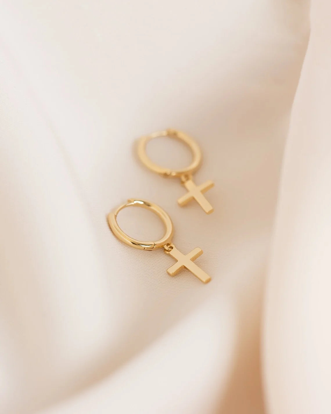 Cross Hoop Earrings – Christian Earrings for Women