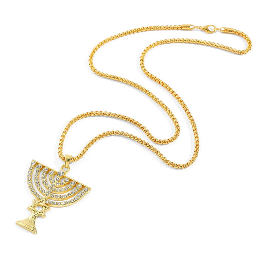 Menorah Necklace for Women – Gold