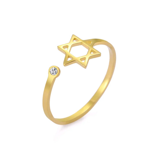 Star of David Ring for Women - in Gold