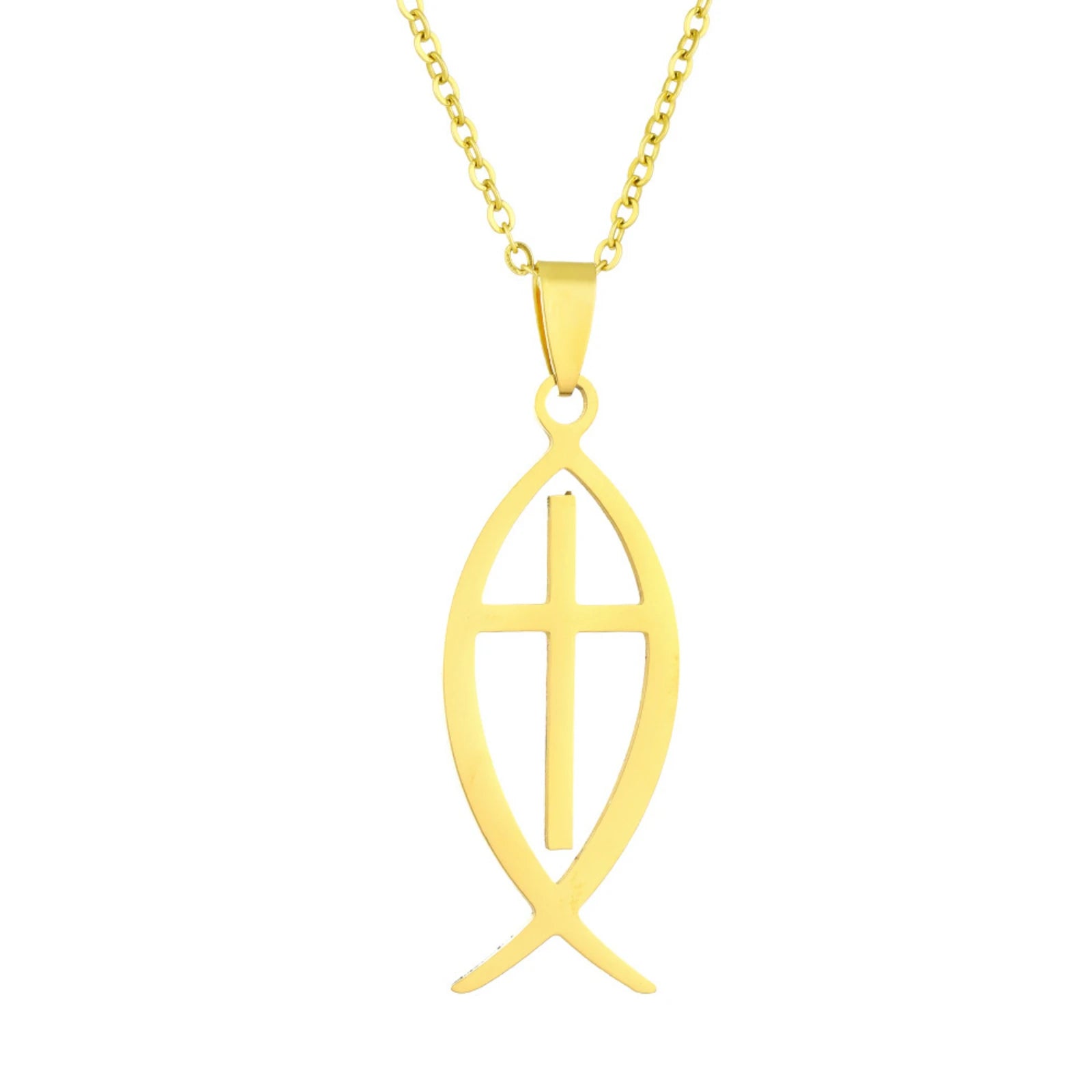Ichthys Christian Necklace for Women – in Gold