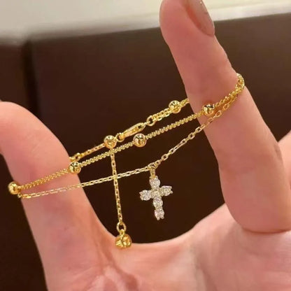 Double Layer Cross Bracelet 
