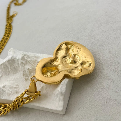 Sacred Heart of Jesus Pendant – in Gold Christian Necklace