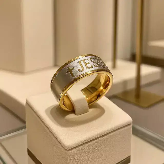 Jesus Christ Ring – Gold Christian Faith Ring