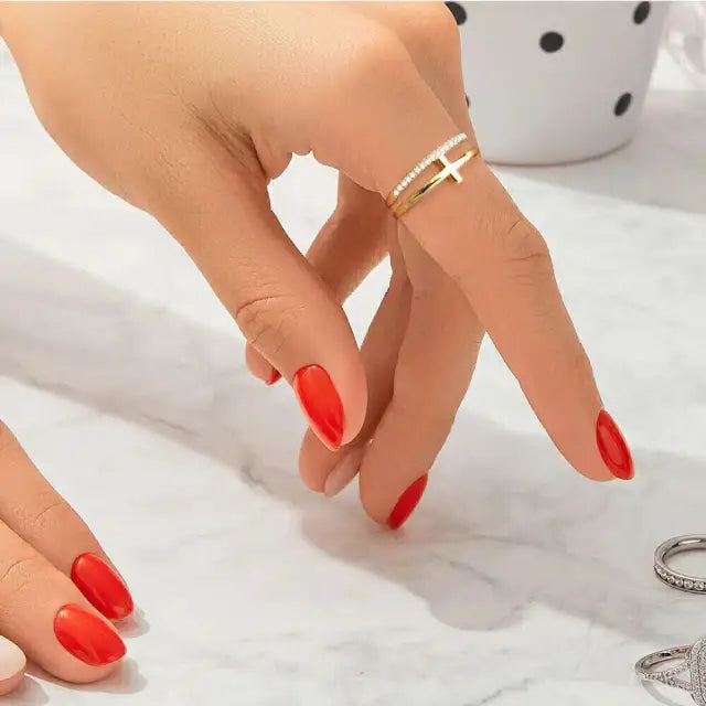 Women's Cross Ring – in Gold