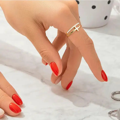 Women's Cross Ring – in Gold