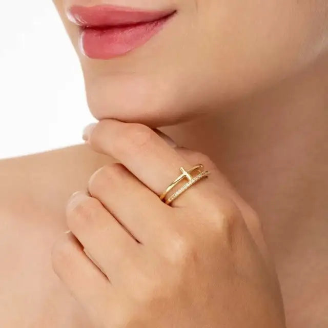 Women's Cross Ring – in Gold
